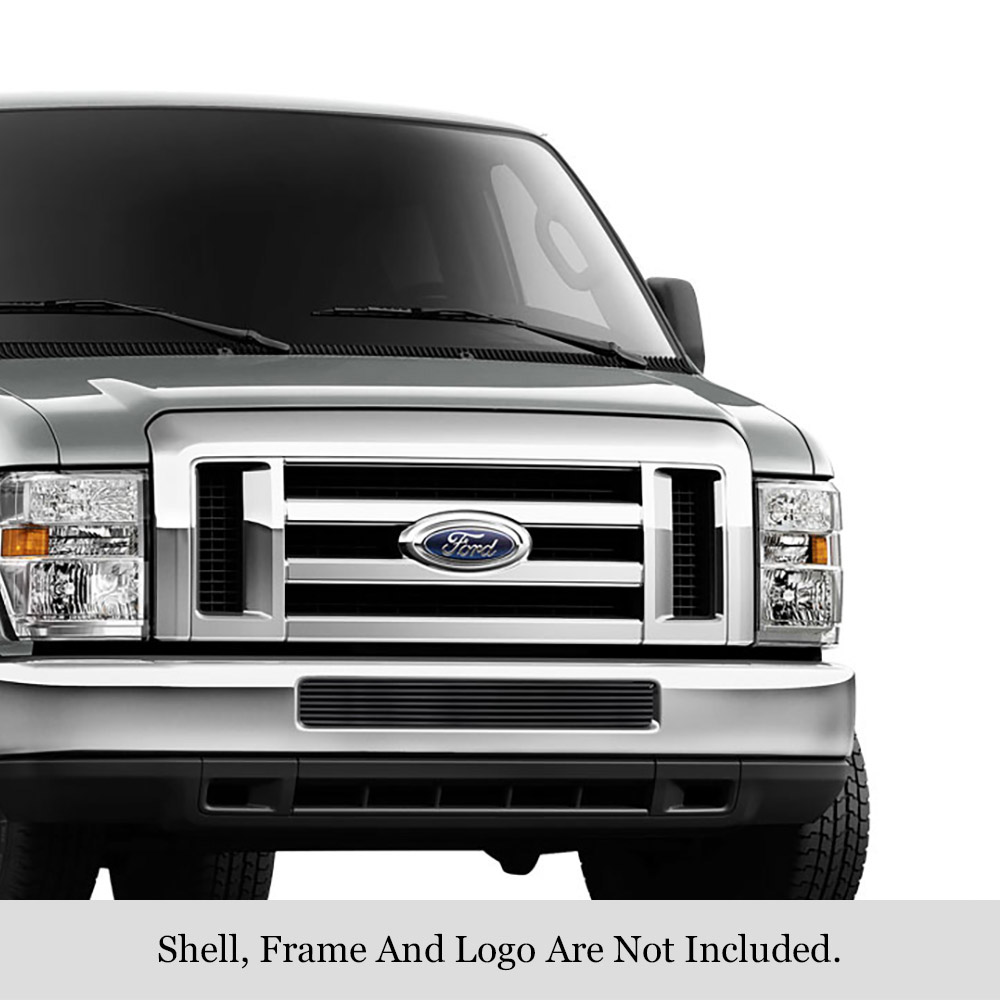 2008-2014 Ford Econoline /2008-2014 Ford E-Series LOWER BUMPER Black Stainless Steel Billet Grille