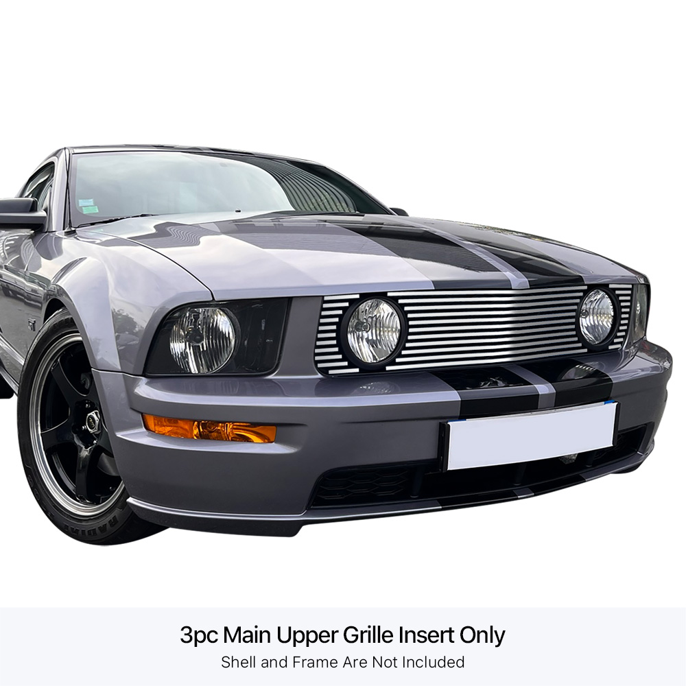 2005-2009 Ford Mustang GT V8 MAIN UPPER Stainless Steel Billet Grille