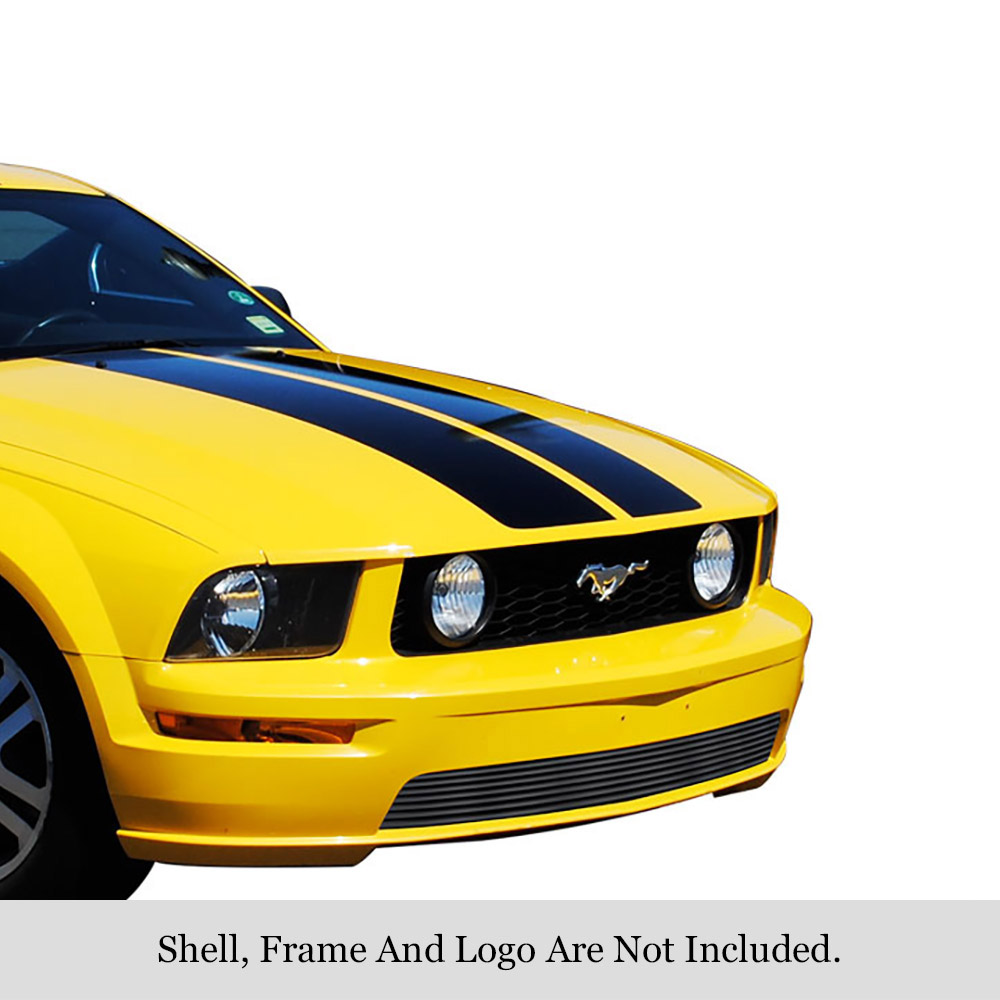 2005-2009 Ford Mustang GT V8 Not For California Edition LOWER BUMPER Black Stainless Steel Billet Grille