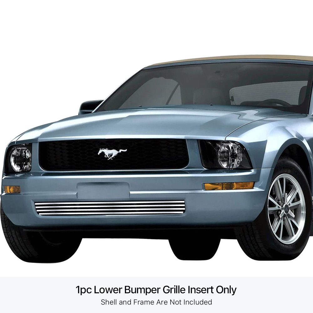 2005-2009 Ford Mustang V6 LOWER BUMPER Stainless Steel Billet Grille
