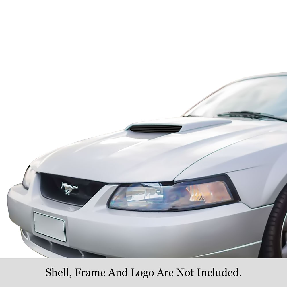 1999-2004 Ford Mustang GT V8 Hood Scoop HOOD SCOOP Black Stainless Steel Billet Grille