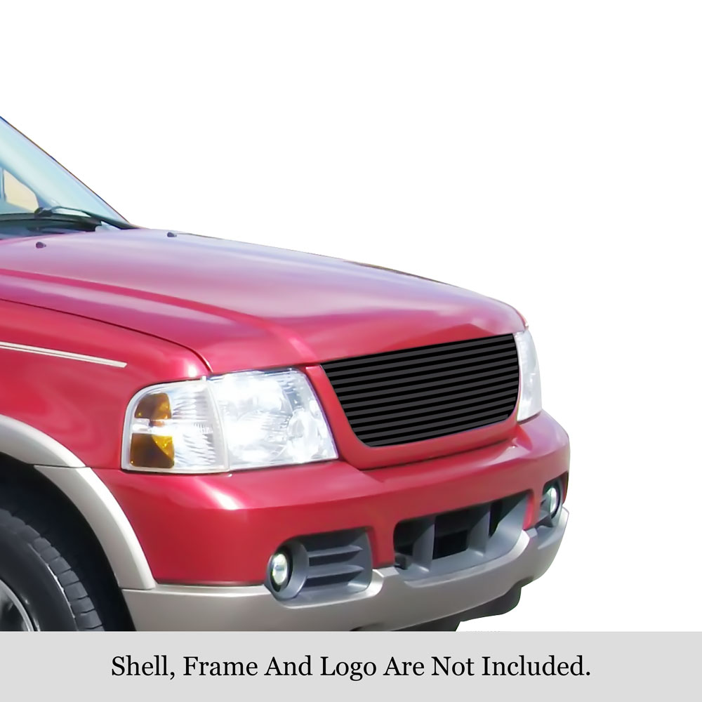 2002-2005 Ford Explorer Not For Sport and Sport Trac MAIN UPPER Black Stainless Steel Billet Grille