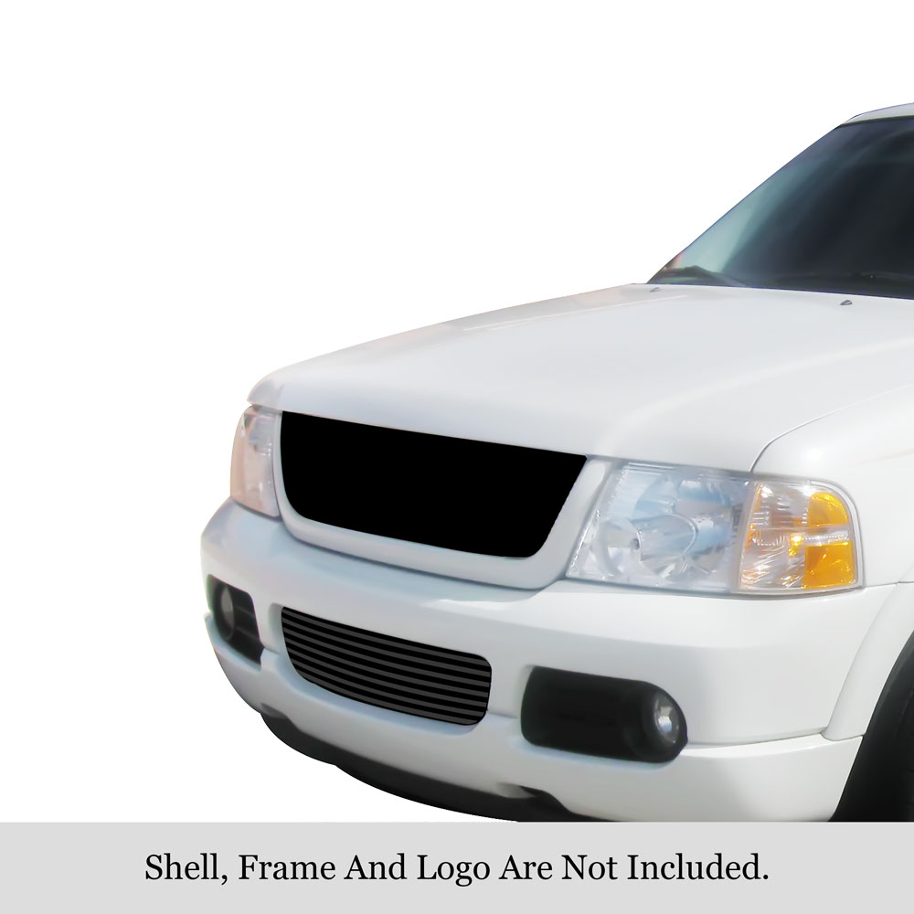 2002-2005 Ford Explorer Not For Sport and Sport Trac LOWER BUMPER Black Stainless Steel Billet Grille