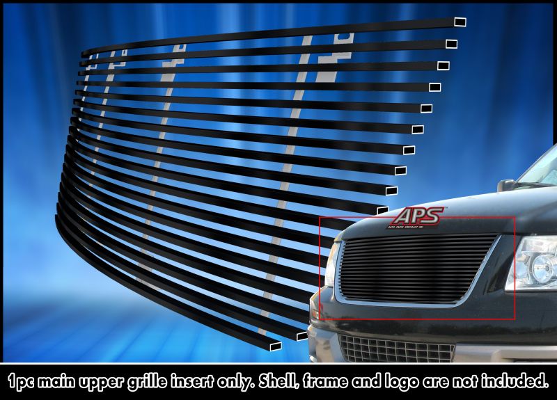 2003-2006 Ford Expedition MAIN UPPER Black Stainless Steel Billet Grille