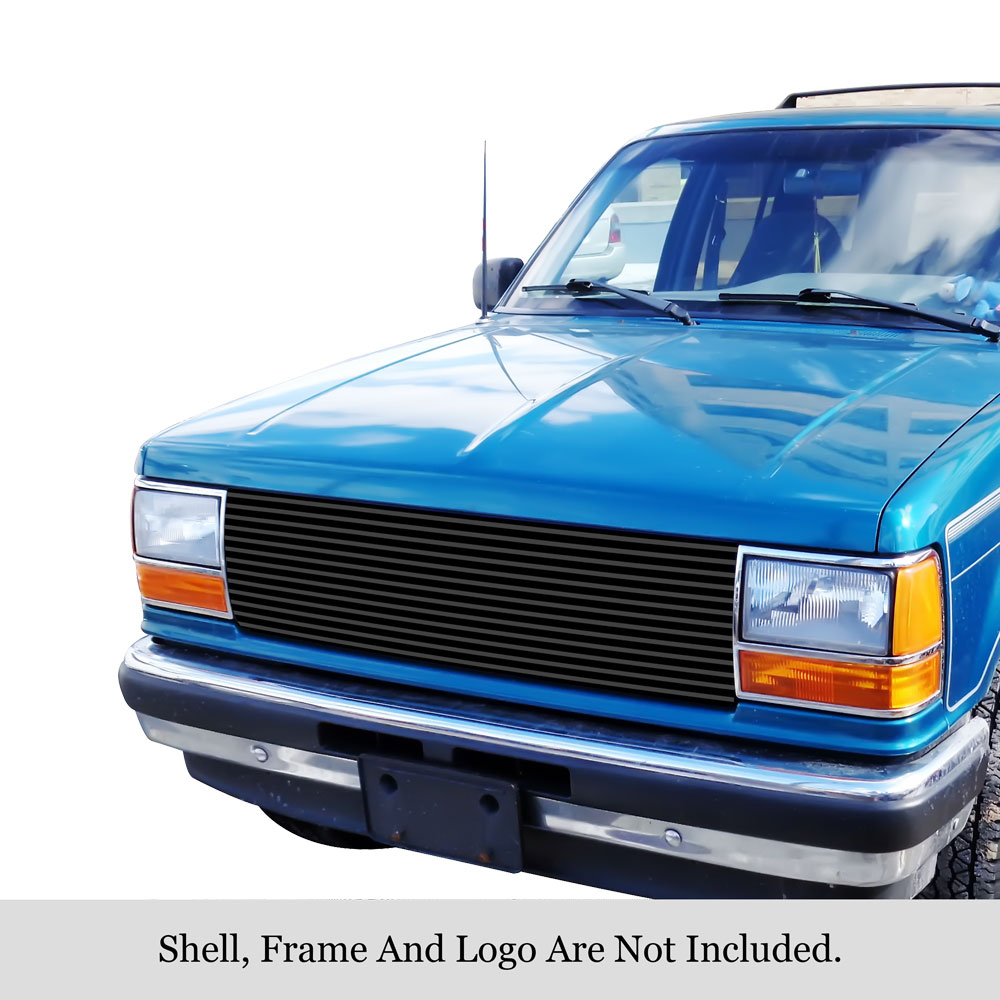 1989-1992 Ford Bronco 2  /1990-1994 Ford Explorer /1989-1992 Ford Ranger MAIN UPPER Black Stainless Steel Billet Grille