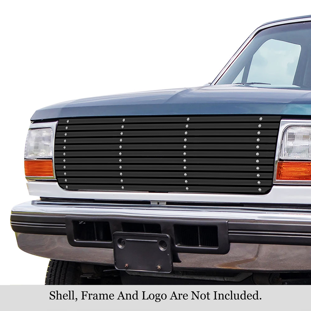 1992-1996 Ford Bronco /1992-1996 Ford F-150 /1992-1996 Ford F-250 /1992-1996 Ford F-350 Main Upper Black Rugged Billet Grille