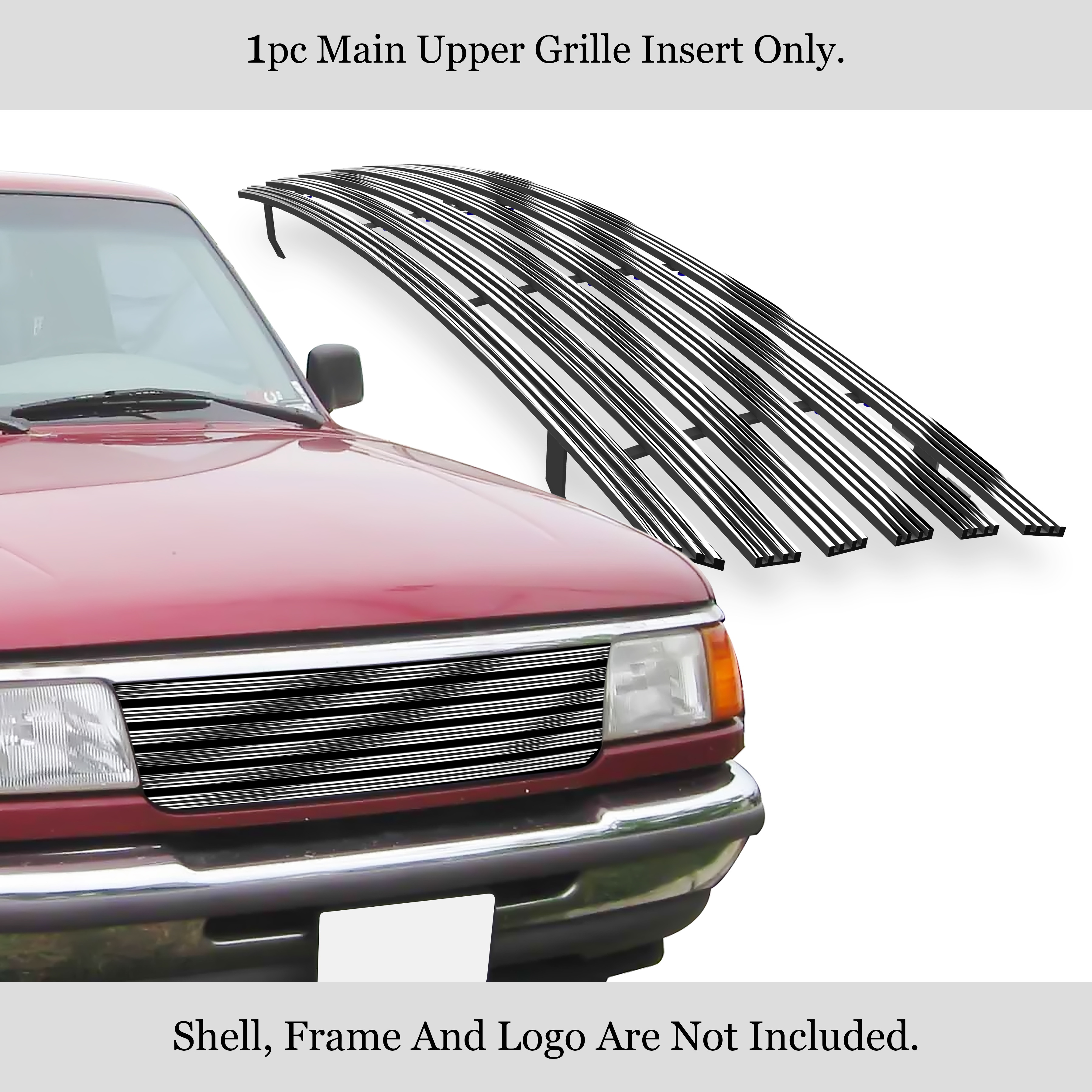 1993-1997 Ford Ranger Not For 4WD MAIN UPPER Aluminum Billet Wide Grille