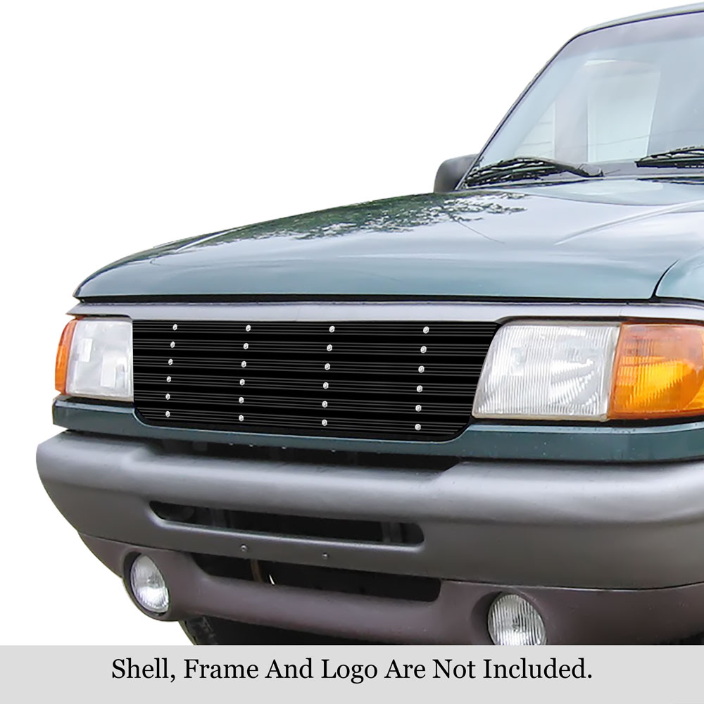 1993-1997 Ford Ranger Not For 4WD Main Upper Black Rugged Billet Grille