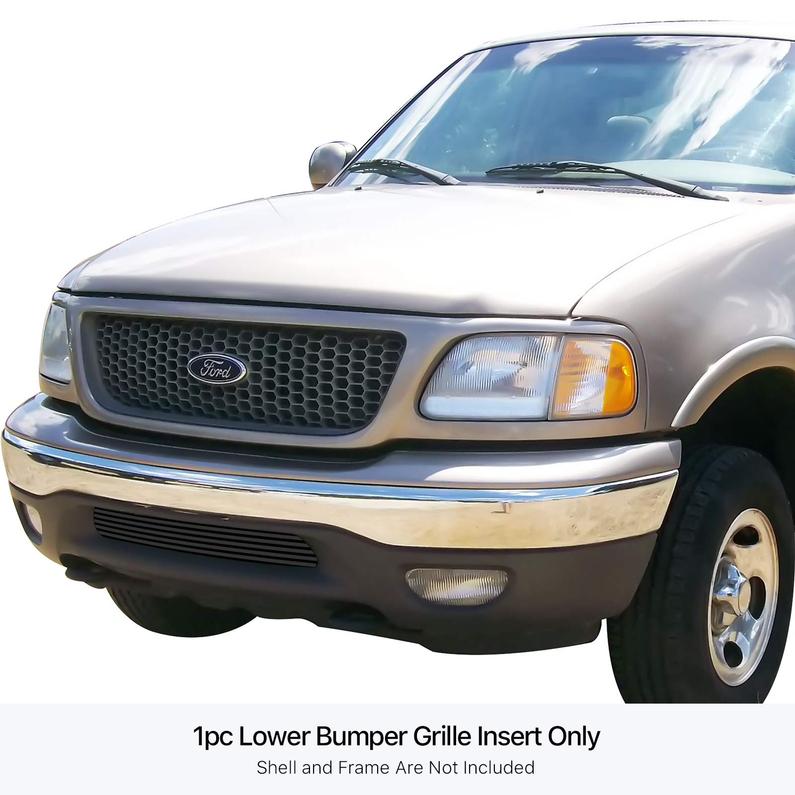 1999-2002 Ford Expedition 2WD /1999-2003 Ford F-150 2WD Not For Lightning LOWER BUMPER Black Stainless Steel Billet Grille
