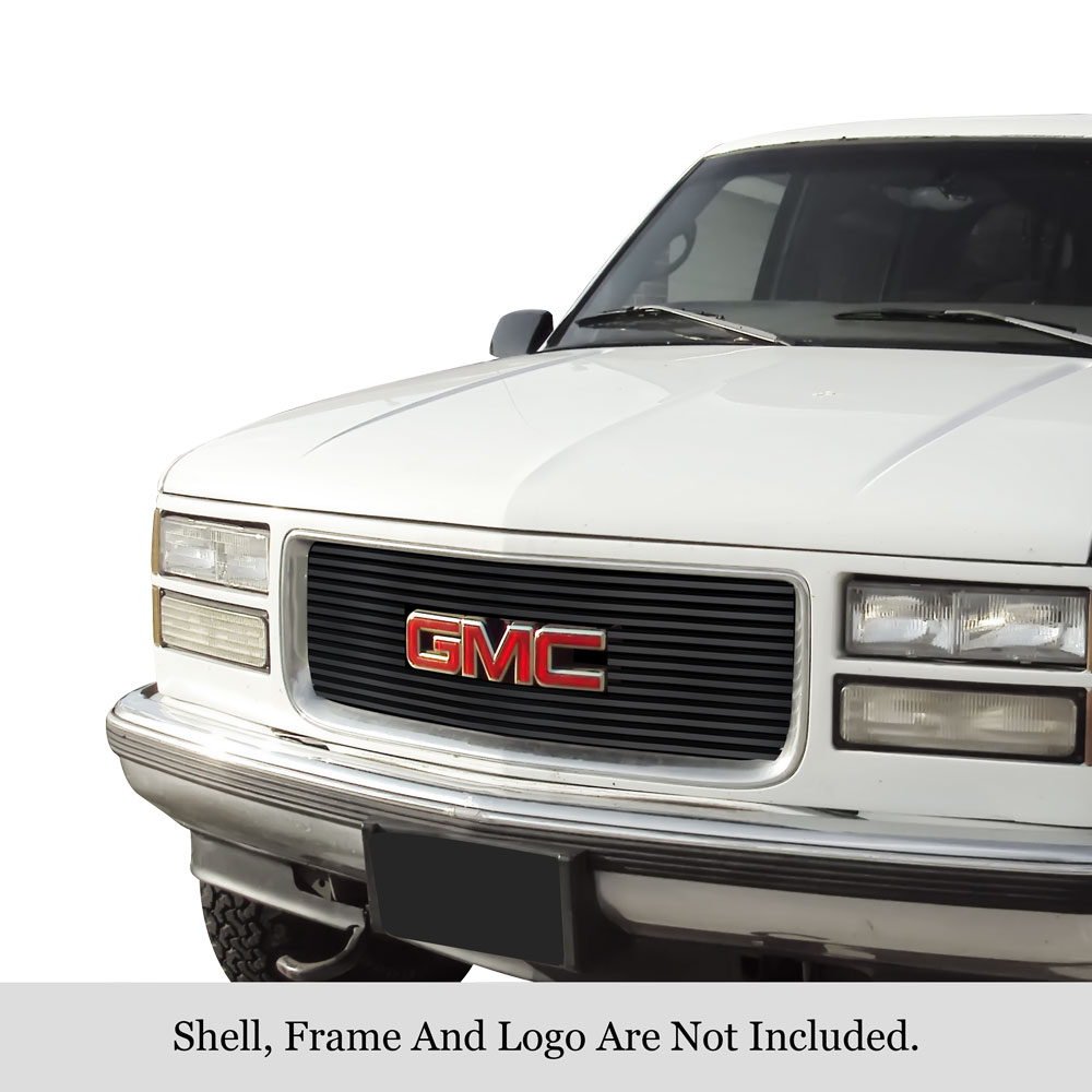 1994-1998 GMC C/K Pickup  with Stacked Lights/1994-1999 GMC Suburban  Composite Plastic Lights/1994-1998 GMC Yukon MAIN UPPER Black Stainless Steel Billet Grille