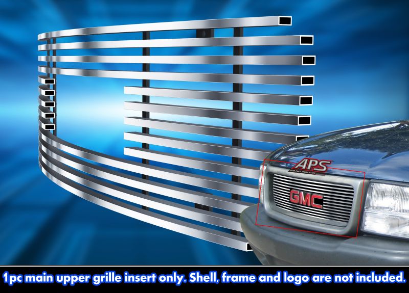 1998-2003 GMC Jimmy With Logo Show/1998-2003 GMC Sonoma With Logo Show MAIN UPPER Stainless Steel Billet Grille