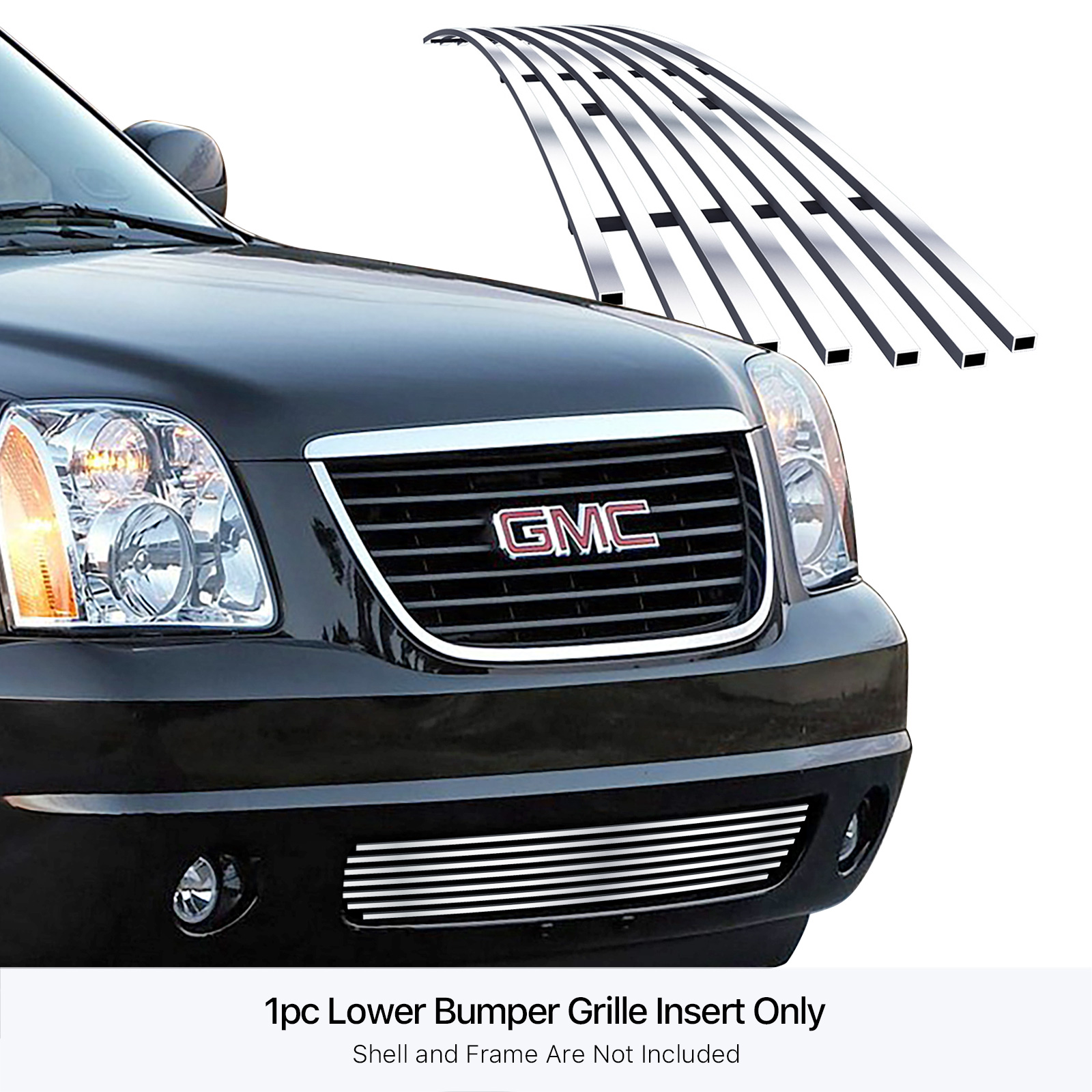 2007-2014 GMC Yukon XL Tow Hook Covered Not For Hybrid Model/2007-2014 GMC Yukon Tow Hook Covered Not For Hybrid Model LOWER BUMPER Stainless Steel Billet Grille