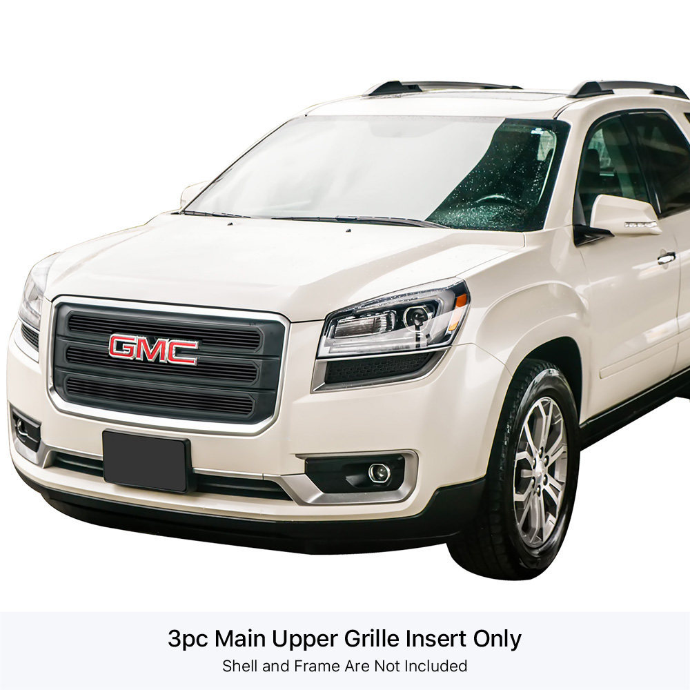 2013-2016 GMC Acadia SLE With Logo Show MAIN UPPER Black Stainless Steel Billet Grille