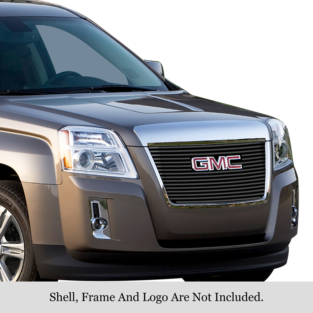 2010-2015 GMC Terrain 1 PC With Logo Show MAIN UPPER Black Stainless Steel Billet Grille
