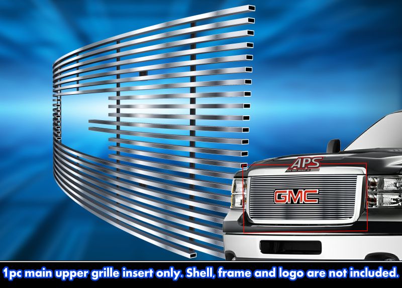 2011-2014 GMC Sierra 2500 HD Not For Denali With Logo Show/2011-2014 GMC Sierra 3500 HD Not For Denali With Logo Show MAIN UPPER Stainless Steel Billet Grille