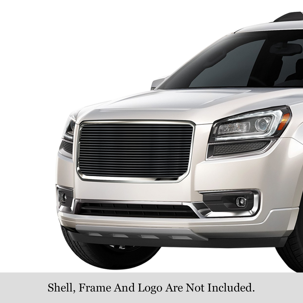 2013-2016 GMC Acadia With Logo Cover MAIN UPPER Black Stainless Steel Billet Grille