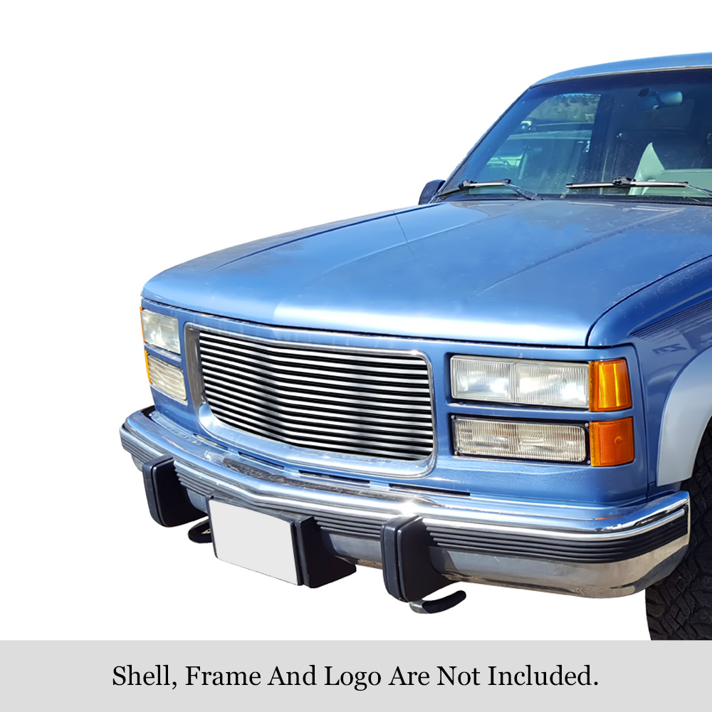 1994-1999 GMC Suburban Composite Plastic Lights/1994-1999 GMC Yukon Not For Denali/1994-1998 GMC C/K Pickup with Stacked Lights Main Upper Stainless Steel Billet Grille