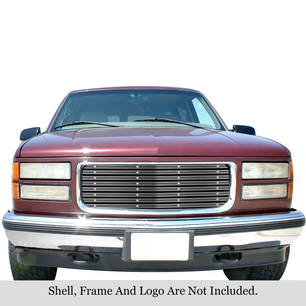 1994-1999 GMC Yukon Not For Denali/1994-1998 GMC C/K Pickup With Stacked Lights/1994-1999 GMC Suburban Composite Plastic Lights Main Upper Rugged Billet Grille