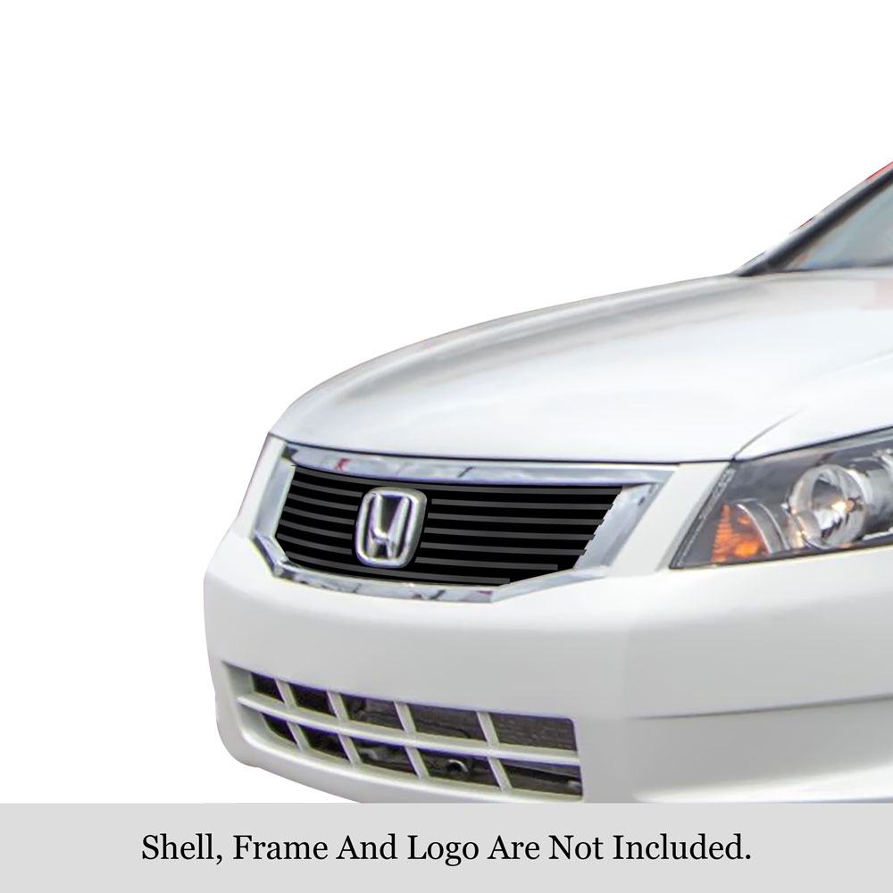 2008-2010 Honda Accord Sedan Logo Show MAIN UPPER Black Stainless Steel Billet Grille