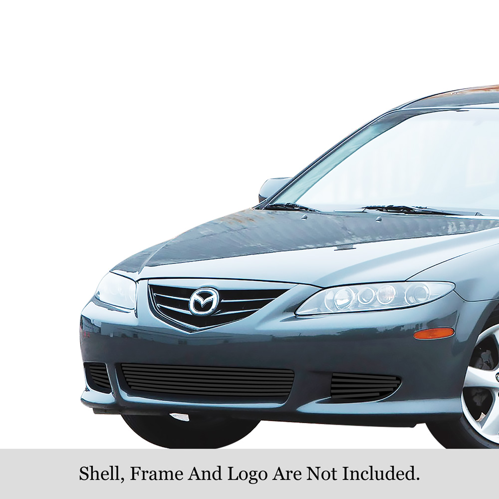 2003-2005 Mazda 6 Only for s Wagon/s Sport Wagon/i Sport Sedan Lower Bumper Black Stainless Steel Billet Grille