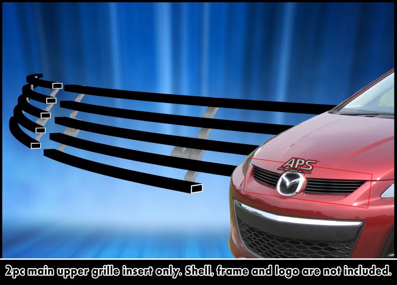 2010-2012 Mazda CX-7 MAIN UPPER Black Stainless Steel Billet Grille
