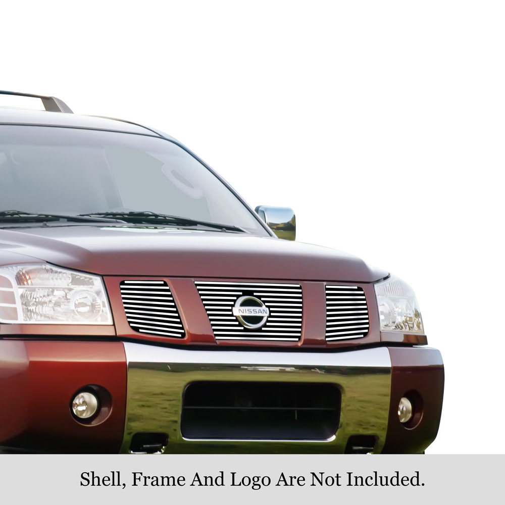 2004-2007 Nissan Armada With Logo Show/2004-2006 Nissan Titan With Logo Show/2007-2007 Nissan Titan Classic Model/ With Logo Show MAIN UPPER Stainless Steel Billet Grille