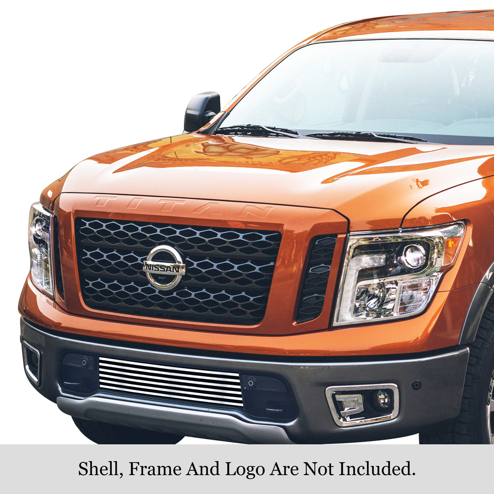 2016-2019 Nissan Titan Not for Models with Tow Hook LOWER BUMPER Stainless Steel Billet Grille