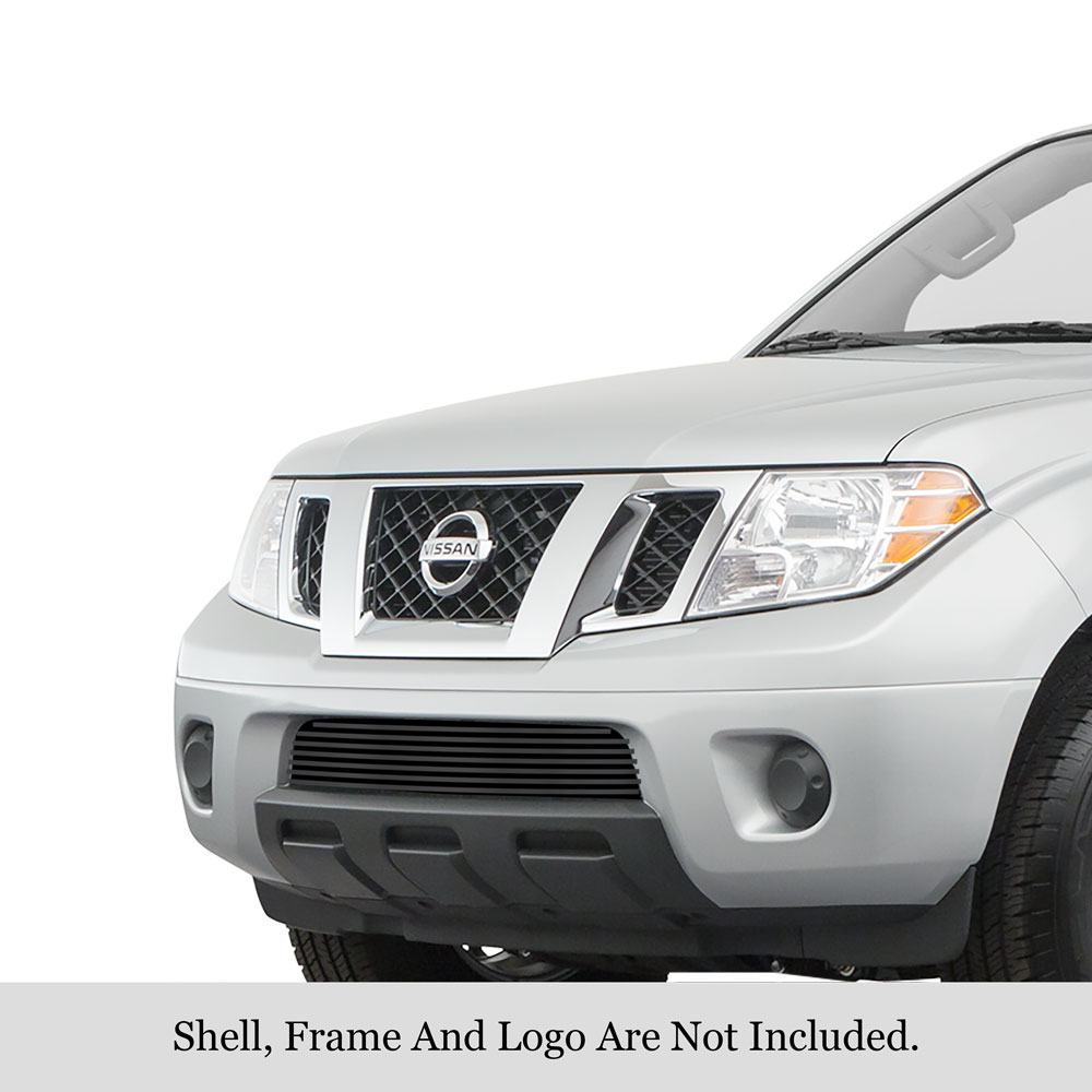 2009-2021 Nissan Frontier Only With Painted/Plastic Bumper LOWER BUMPER Black Stainless Steel Billet Grille