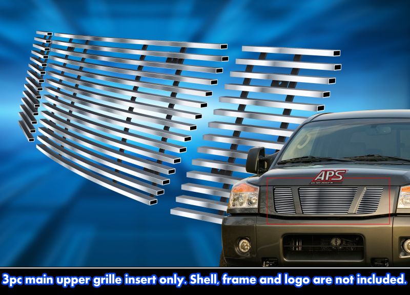 2008-2015 Nissan Titan MAIN UPPER Stainless Steel Billet Grille