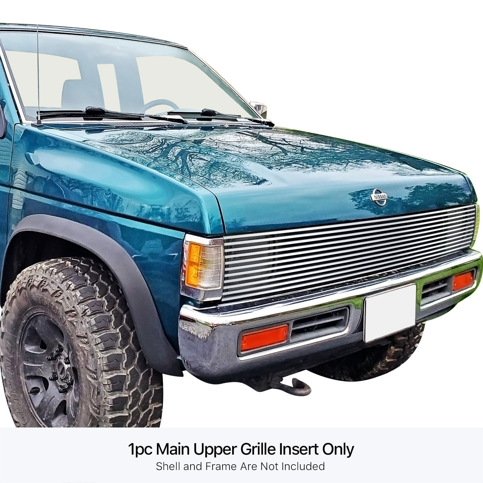 1986-1997 Nissan Pickup With/S. Beam Type H/Lamps - Requires Headlamps Recess MAIN UPPER Stainless Steel Billet Grille