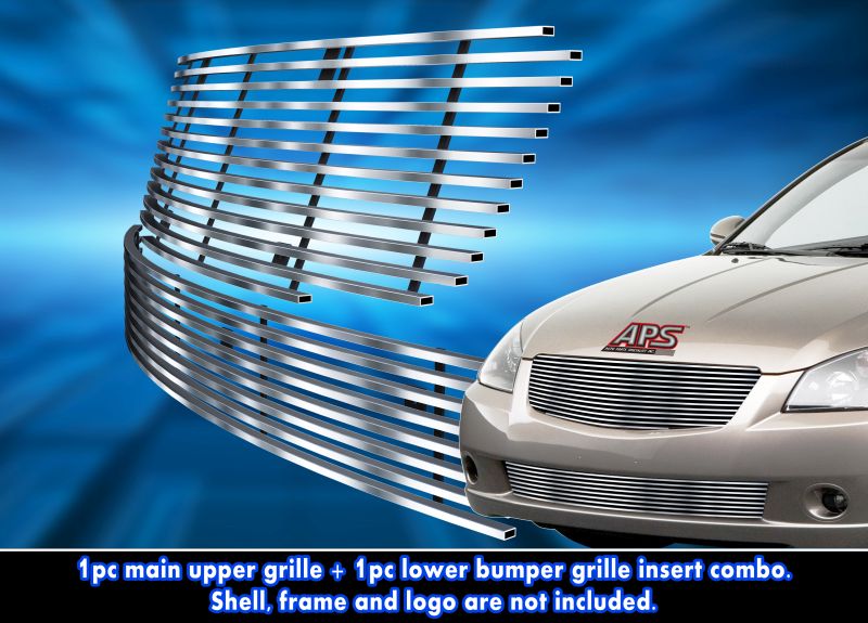 2005-2006 Nissan Altima MAIN UPPER + LOWER BUMPER Stainless Steel Billet Grille