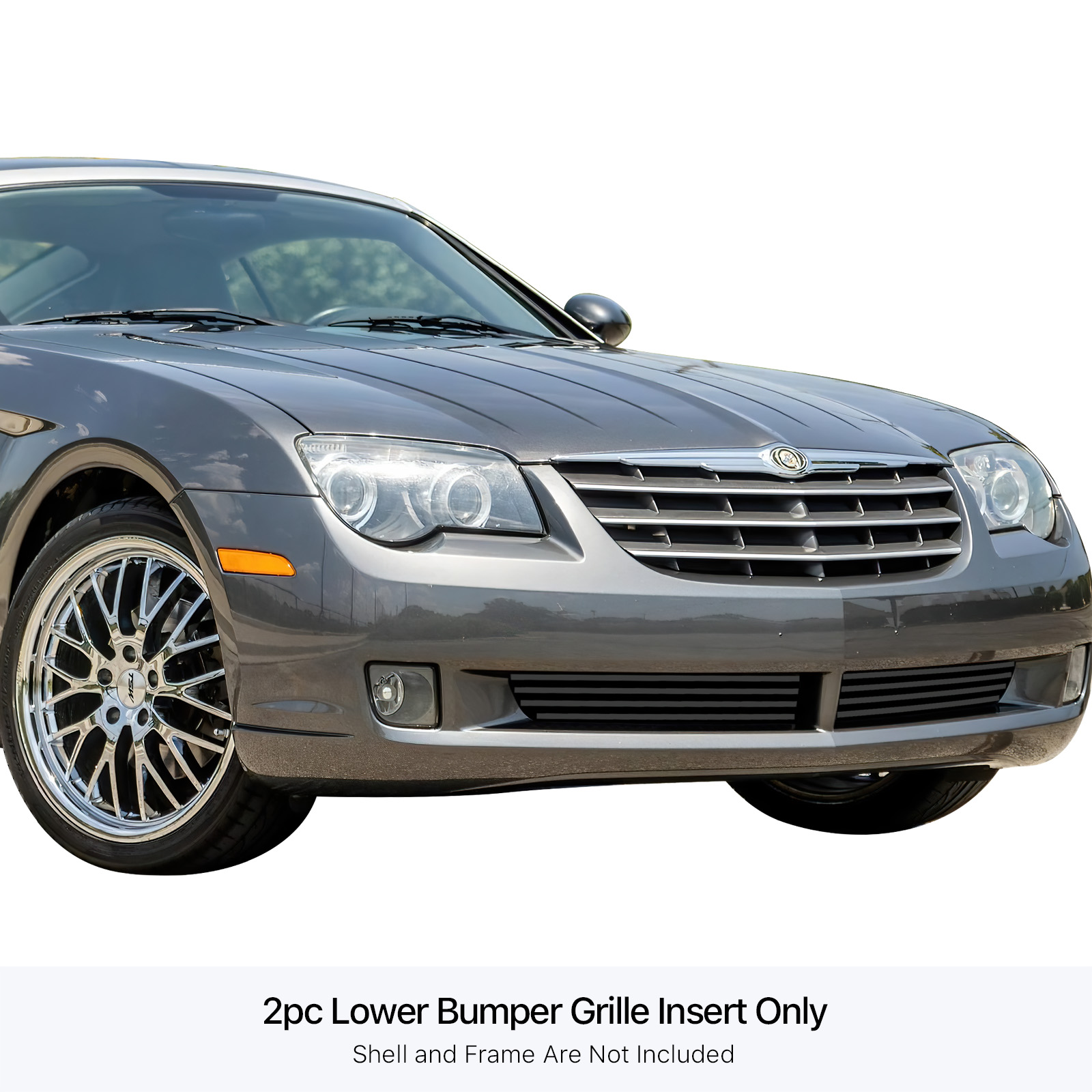 2004-2008 Chrysler Crossfire LOWER BUMPER Black Stainless Steel Billet Grille