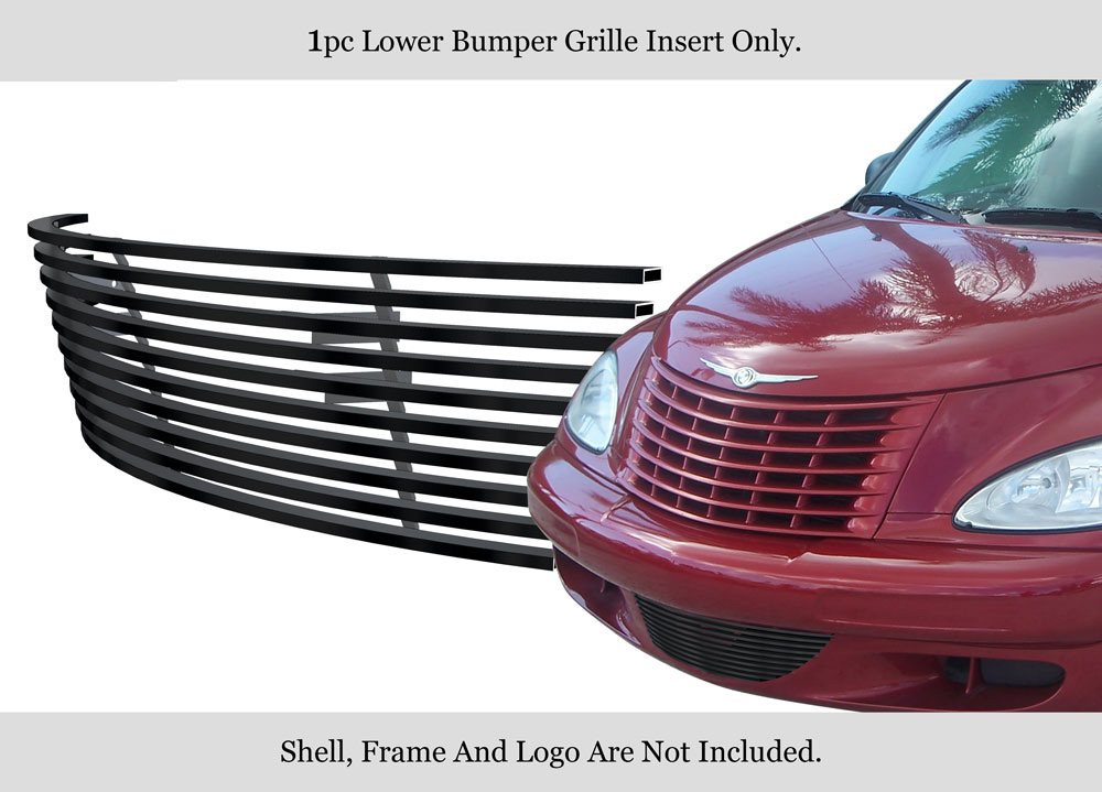 2000-2005 Chrysler PT Cruiser (Not for GT or Turbo models with intercooler) LOWER BUMPER Black Stainless Steel Billet Grille