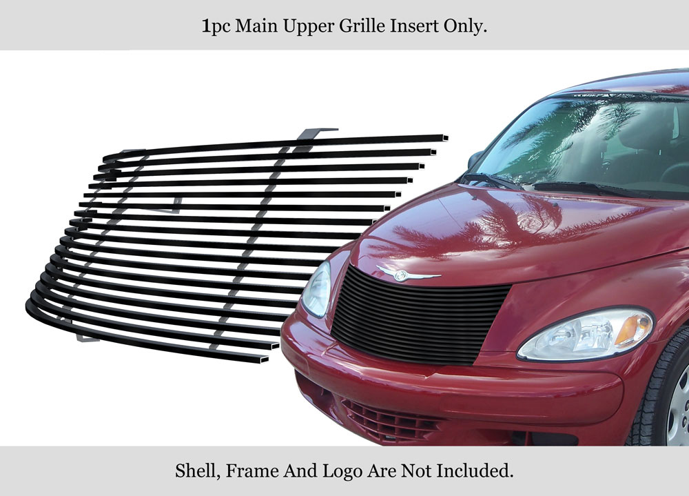2000-2005 Chrysler PT Cruiser MAIN UPPER Black Stainless Steel Billet Grille