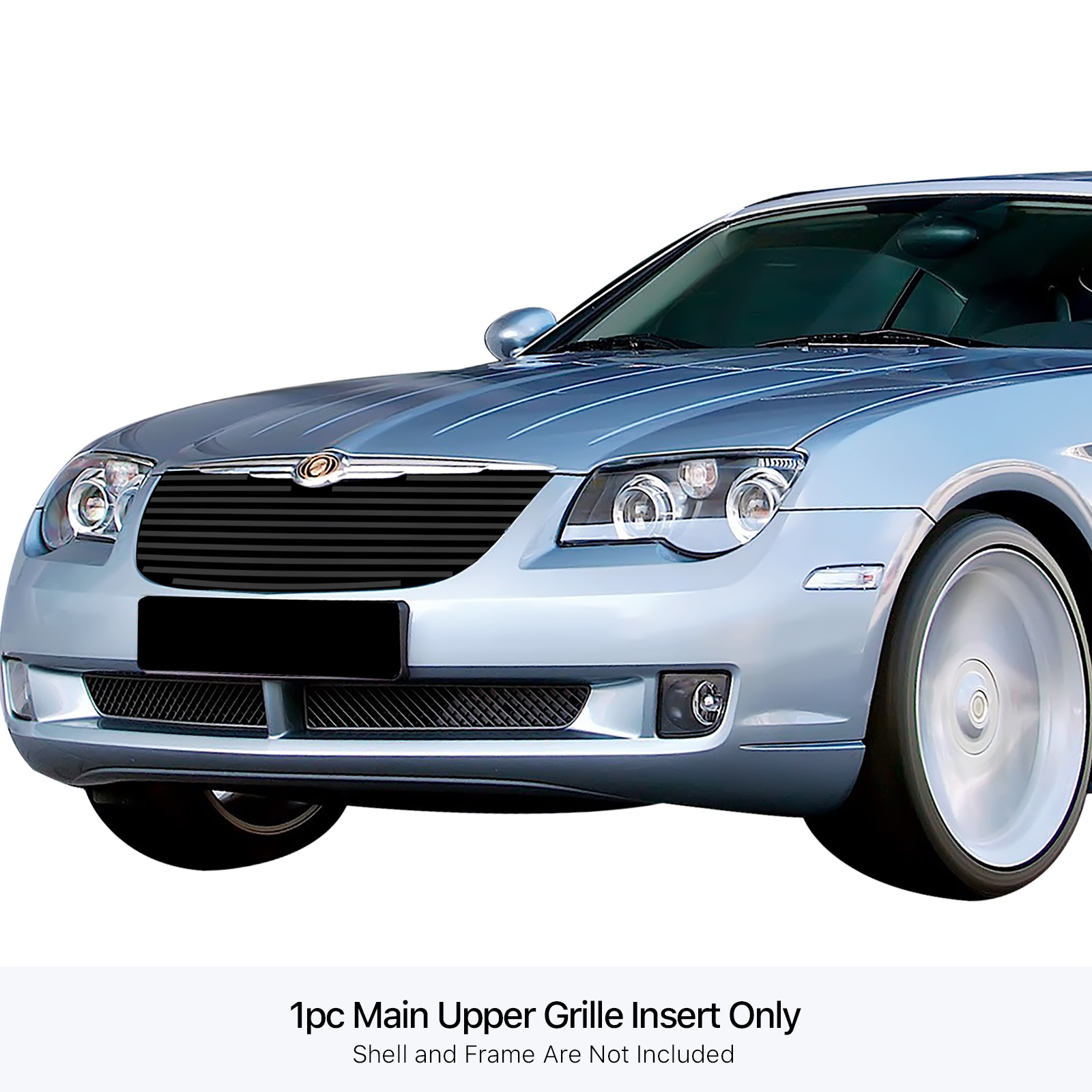 2004-2008 Chrysler Crossfire MAIN UPPER Black Stainless Steel Billet Grille