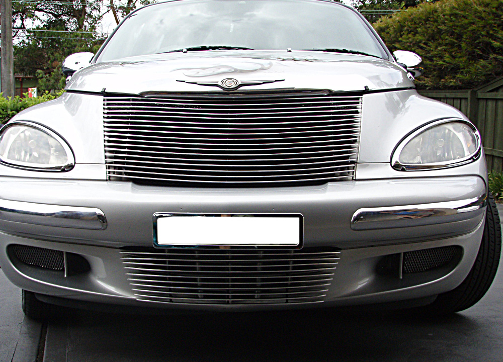 2000-2005 Chrysler PT Cruiser (Not for GT or Turbo models with intercooler) MAIN UPPER + LOWER BUMPER Aluminum Billetuminum Billet Grille