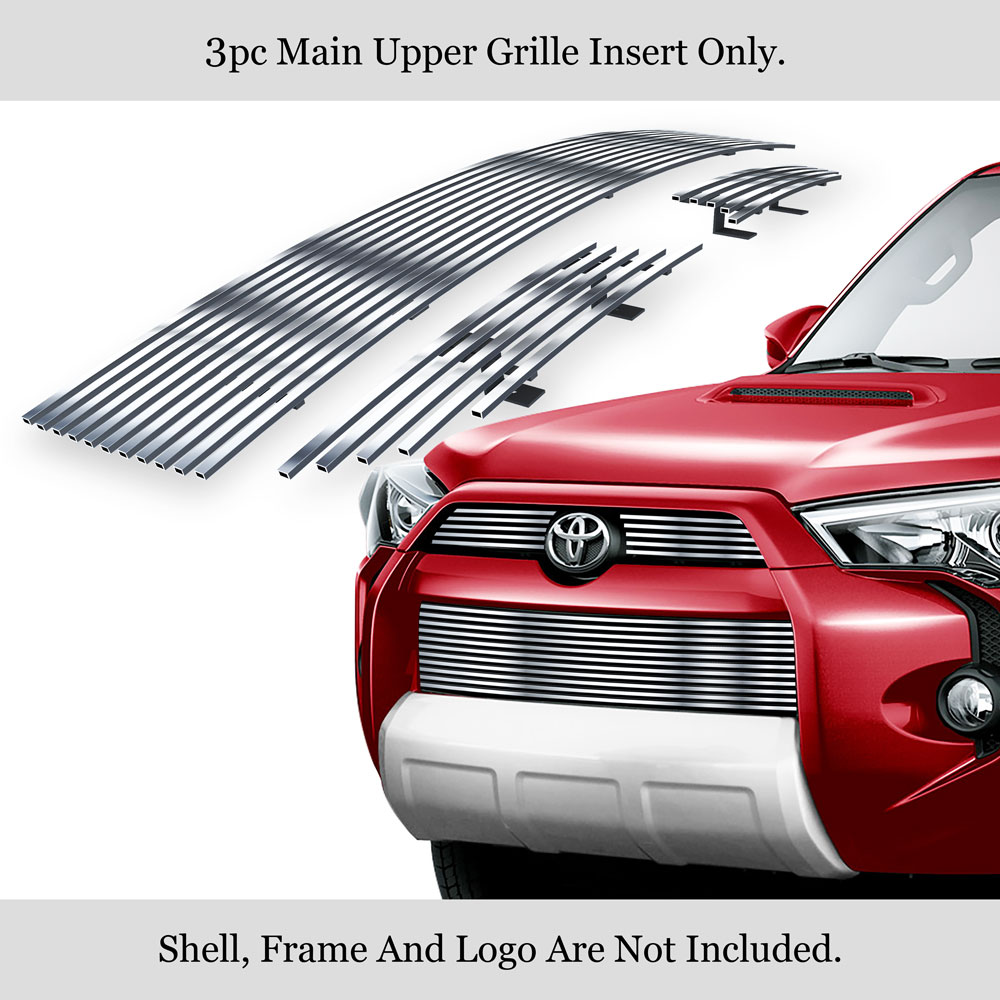 2014-2019 Toyota 4Runner Not For Limited Edition MAIN UPPER + LOWER BUMPER Stainless Steel Billet Grille