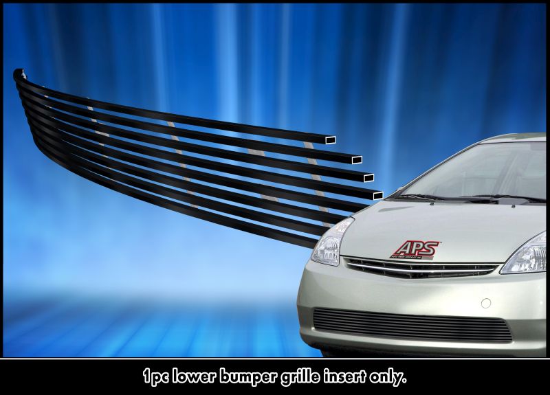 2006-2009 Toyota Prius With Fog Light Covered LOWER BUMPER Black Stainless Steel Billet Grille