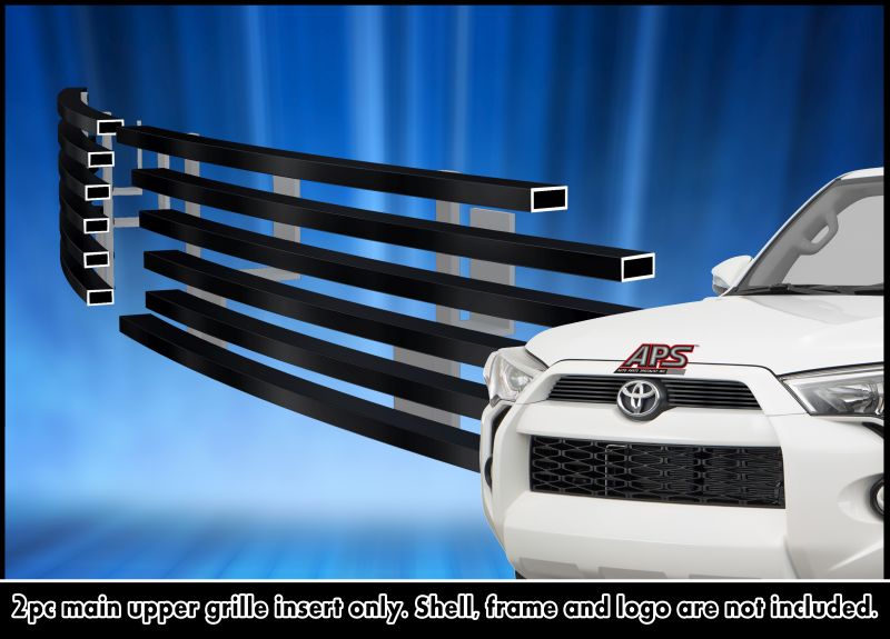 2014-2019 Toyota 4Runner Not For Limited Edition MAIN UPPER Black Stainless Steel Billet Grille