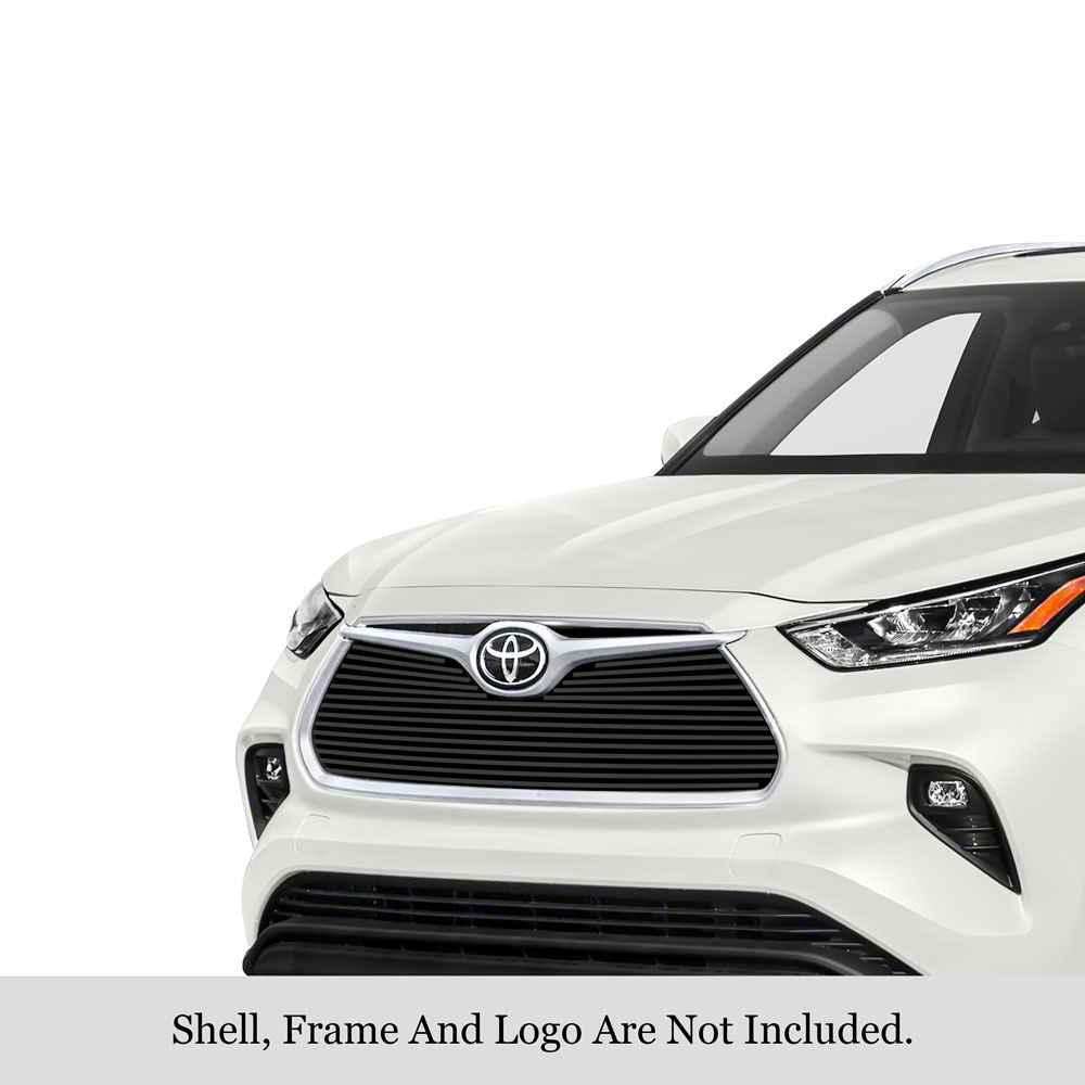 2020-2023 Toyota Highlander Without Camera Main Upper Black Stainless Steel Billet Grille