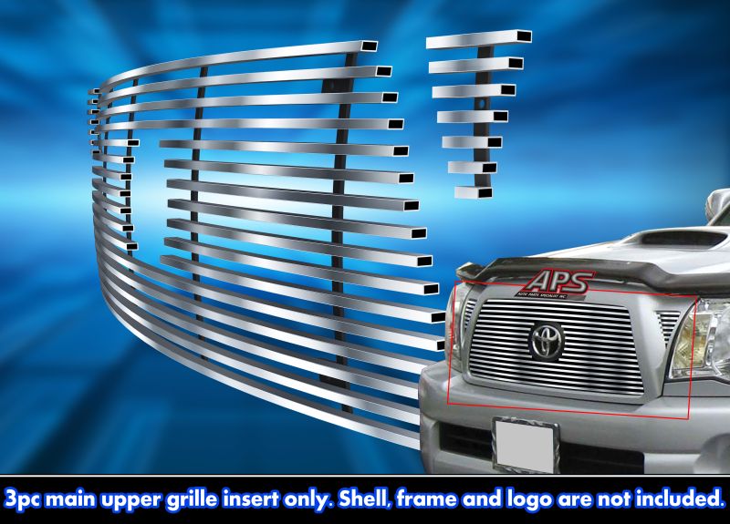 2005-2010 Toyota Tacoma 1 PC Center & 2 PCS For Side Holes MAIN UPPER Stainless Steel Billet Grille