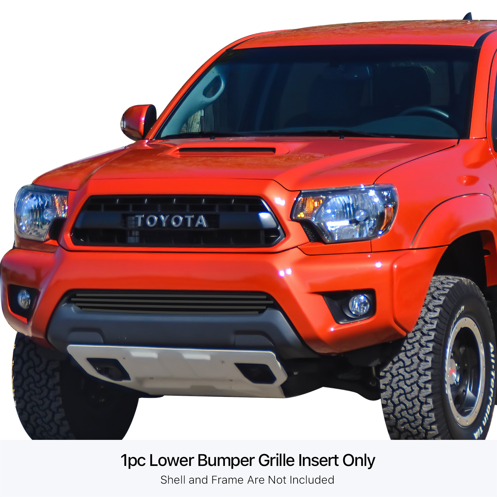 2012-2015 Toyota   Tacoma (Not For X-Runner) LOWER BUMPER Black Stainless Steel Billet Grille