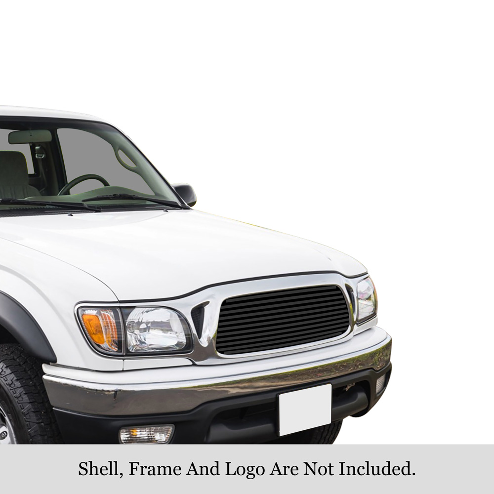 2001-2004 Toyota Tacoma Center Section Only MAIN UPPER Black Stainless Steel Billet Grille