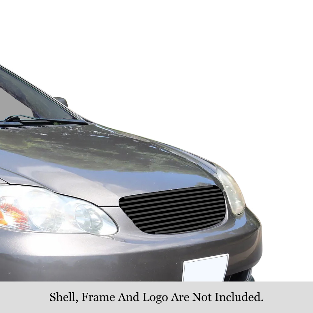 2003-2004 Toyota Corolla Main Upper Black Stainless Steel Billet Grille