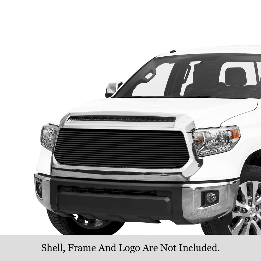 2014-2017 Toyota Tundra Not fit with front sensor behind logo MAIN UPPER Black Stainless Steel Billet Grille