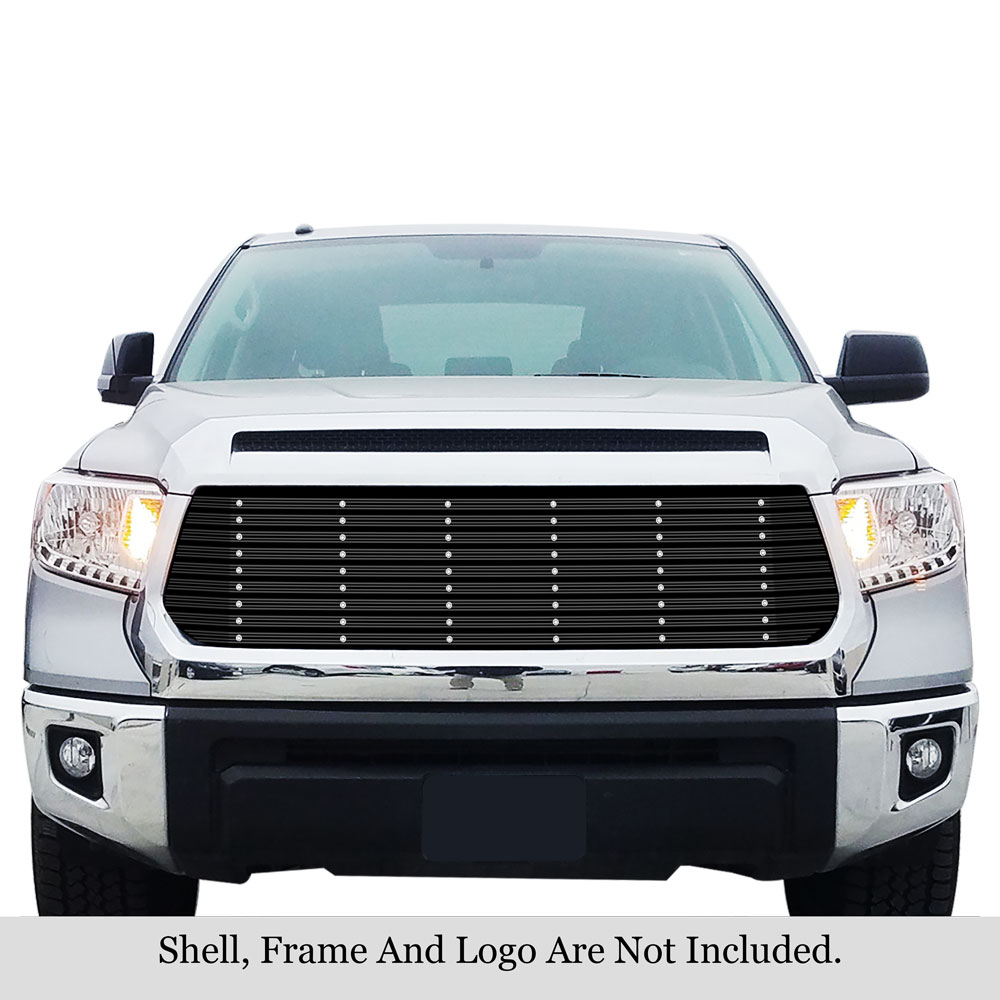 2014-2017 Toyota Tundra Not fit with front sensor behind logo MAIN UPPER Black Rugged Billet Grille