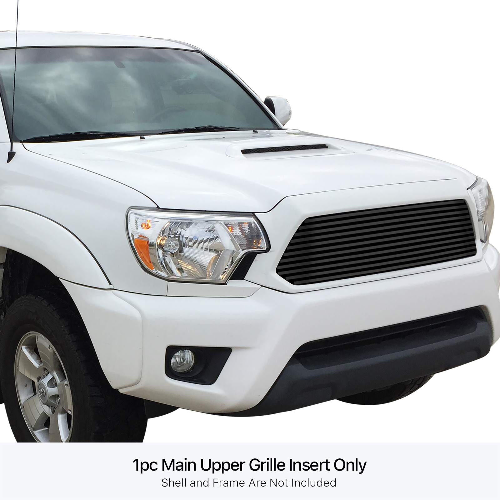 2012-2015 Toyota   Tacoma MAIN UPPER Black Stainless Steel Billet Grille
