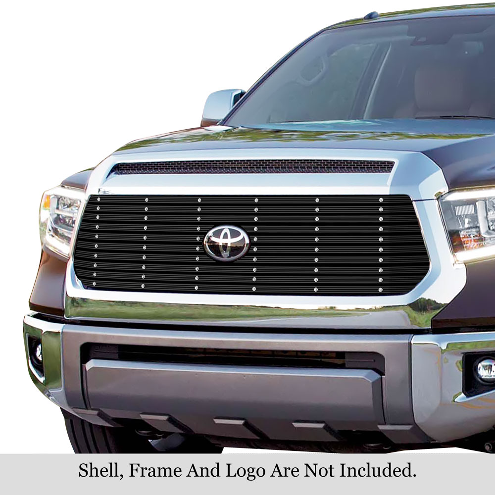 2018-2019 Toyota Tundra with front sensor TSS Main Upper Black Rugged Billet Grille