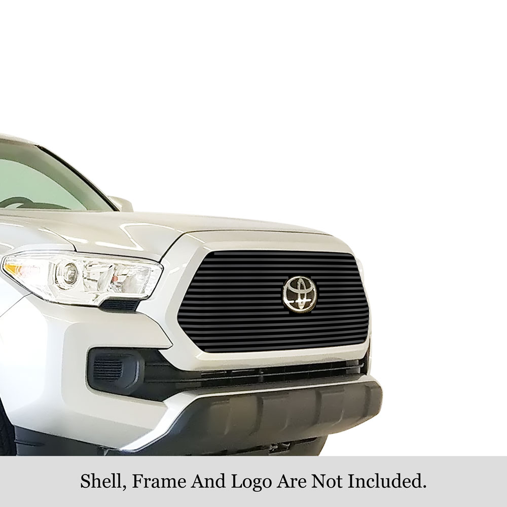 2018-2019 Toyota Tacoma with front sensor TSS MAIN UPPER Black Stainless Steel Billet Grille