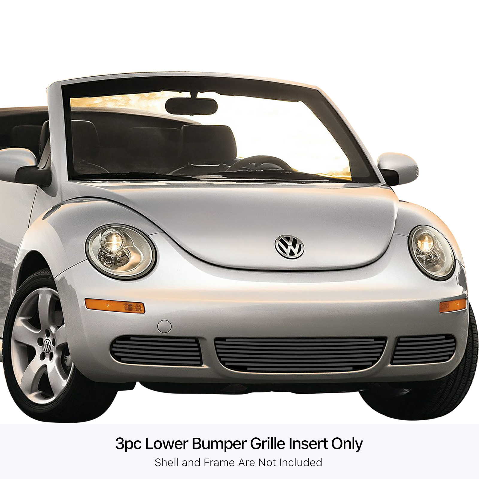 2006-2011 Volkswagen Beetle LOWER BUMPER Black Stainless Steel Billet Grille